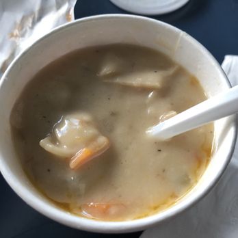 seasons - Lobster chowder. Just ok. I did like that I could choose from crackers, corn bread, or banana bread - Sandwiches Near Me - Stamford, Connecticut