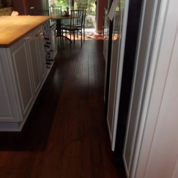 Floors Come True - New hardwood in kitchen after a waterline broke. - Flooring Near Me - Plainfield, Illinois Floors Come True - New hardwood in kitchen after a waterline broke. - Flooring Near Me - Plainfield, Illinois