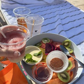 JW Marriott - Tropical fruit offered by the bar paired with a pina colada/strawberry daiquiri mix - Hotels Near Me - Orlando, Florida
