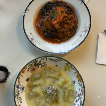 Colapasta Restaurant - Squid Ink Bavette and Moringa Agnolotti - Italian Near Me - Santa Monica, California