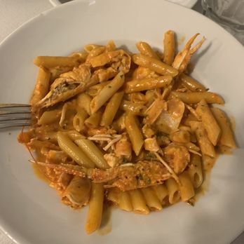 Trattoria da Carlino - Penne with prawns. The sauce is creamy and heavenly - Seafood Near Me - Pietrasanta, LU Trattoria da Carlino - Penne with prawns. The sauce is creamy and heavenly - Seafood Near Me - Pietrasanta, LU