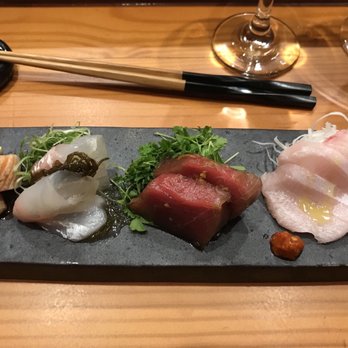 O-Ku - Omakase part 3 of 9 : Sashimi - salmon belly, yellowtail, marinated tuna, snapper - Sushi Bars Near Me - Washington, DC, District of Columbia O-Ku - Omakase part 3 of 9 : Sashimi - salmon belly, yellowtail, marinated tuna, snapper - Sushi Bars Near Me - Washington, DC, District of Columbia