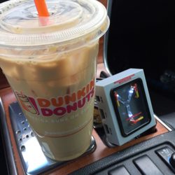 Dunkin' - Iced coffee with cream and hazelnut swirl. Good stuff for $1 during happy hour. Oh and my flux capacitor phone charger