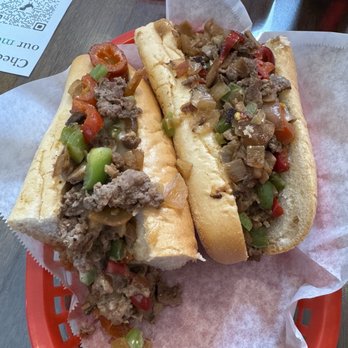 Giorgino's - The Works Cheesesteak - with grilled onions and mushrooms and then I added hot peppers. - Sandwiches Near Me - San Diego, California Giorgino's - The Works Cheesesteak - with grilled onions and mushrooms and then I added hot peppers. - Sandwiches Near Me - San Diego, California