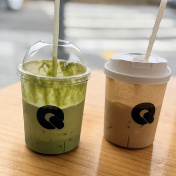 Q Specialty Coffee - Caramel Latte Espresso Cloud & Yuzu Matcha Air Cream Cloud - obsessed with the cups lol - Coffee Roasteries Near Me - San Francisco, California Q Specialty Coffee - Caramel Latte Espresso Cloud & Yuzu Matcha Air Cream Cloud - obsessed with the cups lol - Coffee Roasteries Near Me - San Francisco, California