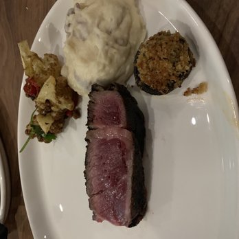 Echo & Rig - The start of my plate.  Garlic mash potatoes and stuffed mushrooms were yummy! - Steakhouses Near Me - Sacramento, California