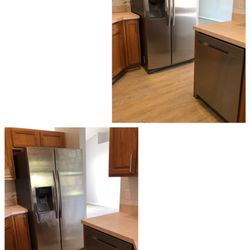 The Cluttered Closet - before & after move out {fridge/dishwasher} rust spots removed