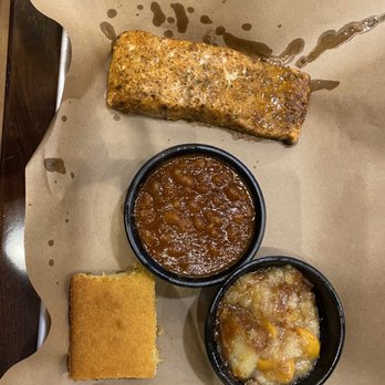 Mission BBQ - Salmon. Beans. Peach cobbler - Barbeque Near Me - Lady Lake, Florida Mission BBQ - Salmon. Beans. Peach cobbler - Barbeque Near Me - Lady Lake, Florida