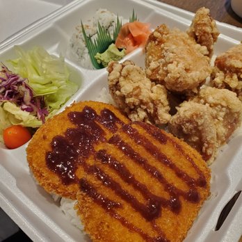 Tenkatori - Kaarage combo with Croquette, Cali roll, and a side salad! - Gluten-Free Near Me - Costa Mesa, California Tenkatori - Kaarage combo with Croquette, Cali roll, and a side salad! - Gluten-Free Near Me - Costa Mesa, California