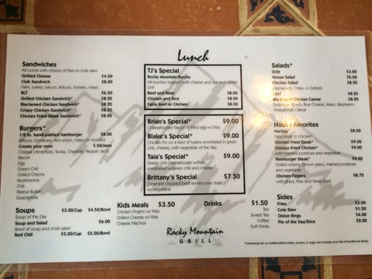 Menu photo 8 Rocky Mountain Grill Edmond, OK