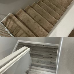 Stairs before and after