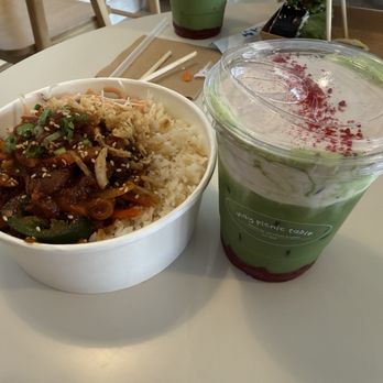 May Picnic Table - Spicy pork bowl and raspberry matcha - Sandwiches Near Me - Edmond, Oklahoma May Picnic Table - Spicy pork bowl and raspberry matcha - Sandwiches Near Me - Edmond, Oklahoma