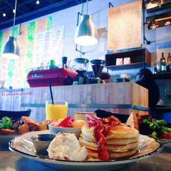 Blue Collar Bakery - Stacked Pancakes ($13), Neon Breakfast ($12). - Bakeries Near Me - Toronto, Ontario Blue Collar Bakery - Stacked Pancakes ($13), Neon Breakfast ($12). - Bakeries Near Me - Toronto, Ontario