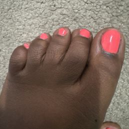 Pedicure with Guava 811 polish