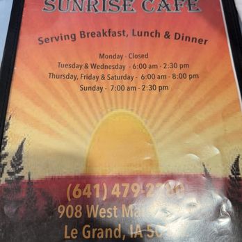 Sunrise Cafe - American Near Me - Le Grand, Iowa Sunrise Cafe - American Near Me - Le Grand, Iowa