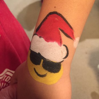 Face Painting By Lisa - Emoji with Santa hat - Face Painting Near Me