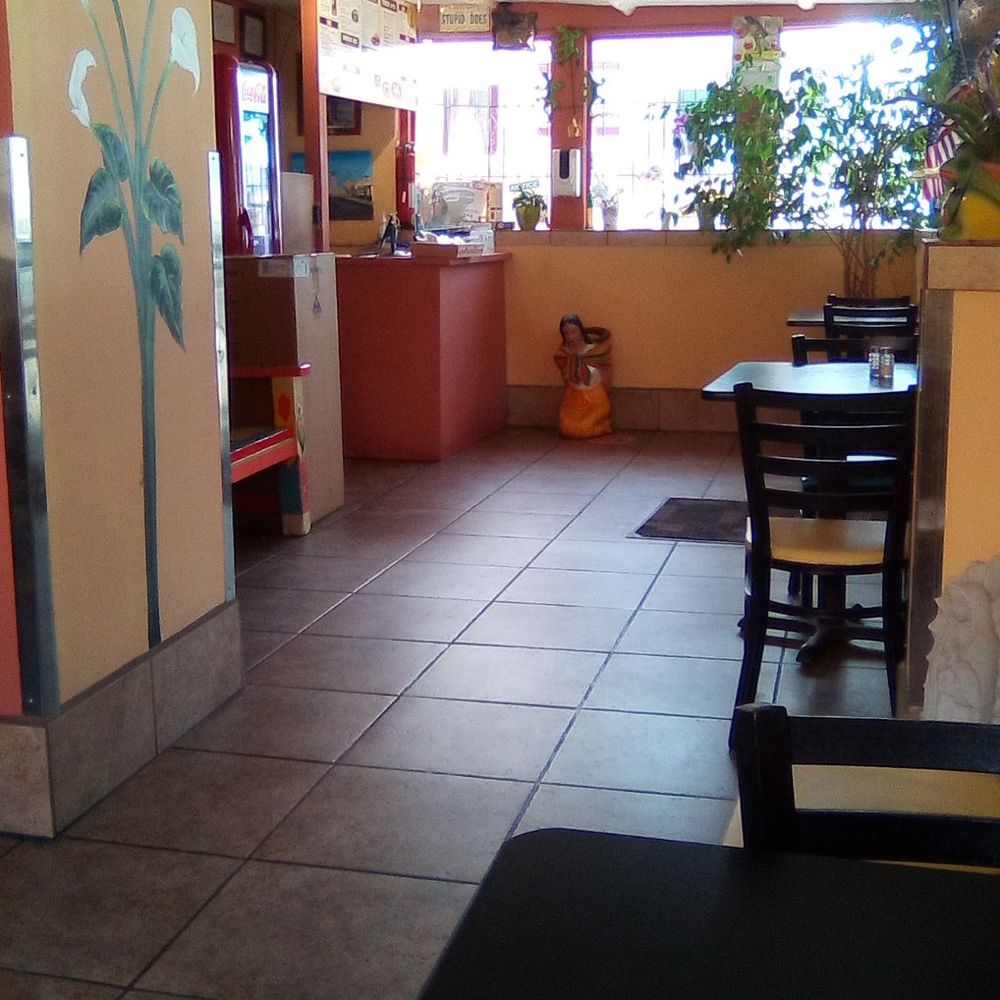 Inside Cocina Mexicana Express: order at counter and find your table. Clean  for casual dining, but not the most comfortable of places.