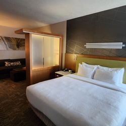 SpringHill Suites Huntsville Downtown - Standard king room with pullout sofa.