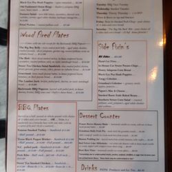 Chefry's Blue Smoke BBQ - Poor picture of the menu