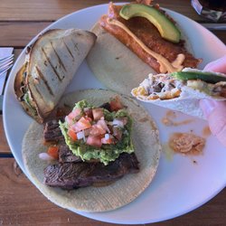 Cabanna - A delicious lunch!      Quesitos Cabanna (owner's favorite), Taco Gobernador (signature taco), Quesitaco de Res & Maria
