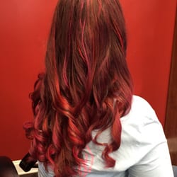 Fells Point Salon - This birthday girl wanted red on red on red! We love the new look!