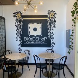Small sitting area inside shop.