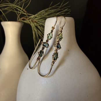 Matsu - 18k gold and tourmaline earring adornments. Imported from France - Jewelry Near Me - Boston, Massachusetts Matsu - 18k gold and tourmaline earring adornments. Imported from France - Jewelry Near Me - Boston, Massachusetts
