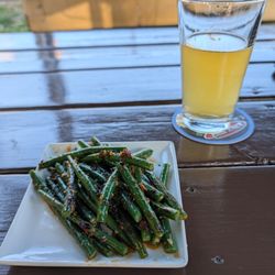 The Charlatan - Happy Hour Chili Crisp Beans and Container Brewing Mango Wheat Ale