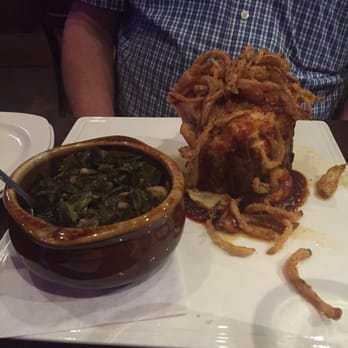 The Red Brick Tavern - BBQ Meatloaf w/ collard greens! - Breakfast & Brunch Near Me - Conroe, Texas