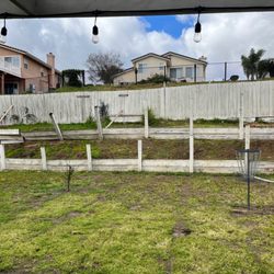 Apache Fence - Before - Fence and Retaining Wall