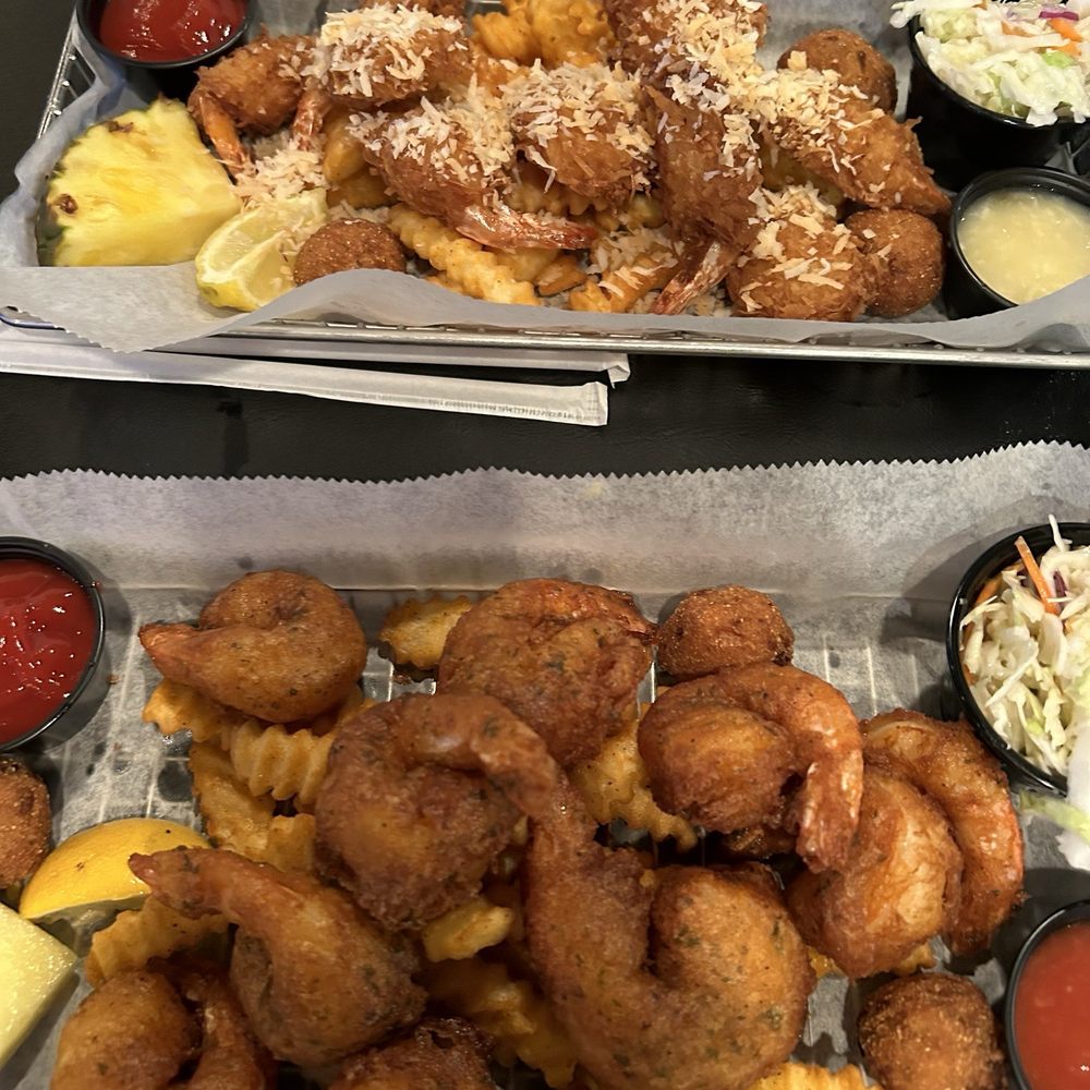 Coconut shrimp and deep fried reg shrimp. Coconut shrimp and deep fried reg shrimp.