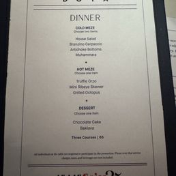 Miami spice menu