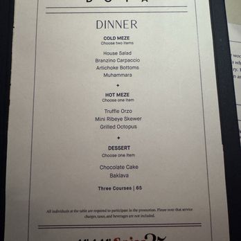 Doya - Miami spice menu - Turkish Near Me - Miami, Florida