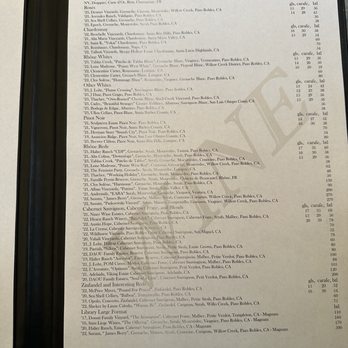 Thomas Hill Organics - Wine list - New American Near Me - Paso Robles, California Thomas Hill Organics - Wine list - New American Near Me - Paso Robles, California