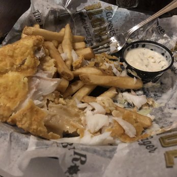 The Black Rose - What's left of fish and chips. - American Near Me - Boston, Massachusetts