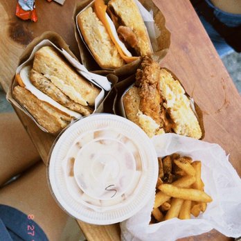 Bird Bird Biscuit - Lovely Day Sandwich, Iced Coffee, Fries - Breakfast & Brunch Near Me - Austin, Texas