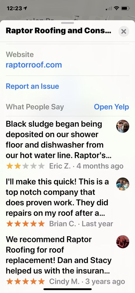 Slide of Raptor Roofing and Construction