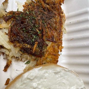 Cafe Dew - Bagel with hash brown - Coffee & Tea Near Me - Webster, Texas