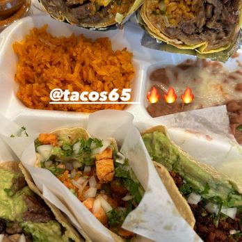 Tacos 65 - Carne Asada burritos & the 3 Tacos plate. - Tacos Near Me - Sacramento, California Tacos 65 - Carne Asada burritos & the 3 Tacos plate. - Tacos Near Me - Sacramento, California
