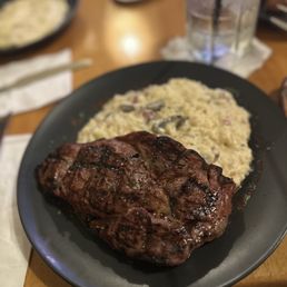 This was the 12 ounce ribeye and the mushroom risotto.