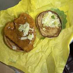 McDonald's - asked for extra mayo on my McChicken. and this is what they gave me. that's less than they normally do.