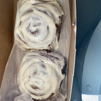 Storied Coffee & Milk Teas - Cinnabons. Cream cheese based frosting. One was burnt. - Bubble Tea Near Me - Scotia, New York