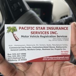 Pacific Star Insurance Services - Business card.