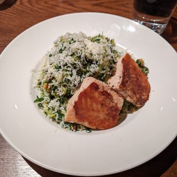 Beatrix - Streeterville - ROASTED BRUSSELS SPROUT & HONEYCRISP APPLE SALAD WITH SALMON - New American Near Me - Chicago, Illinois Beatrix - Streeterville - ROASTED BRUSSELS SPROUT & HONEYCRISP APPLE SALAD WITH SALMON - New American Near Me - Chicago, Illinois