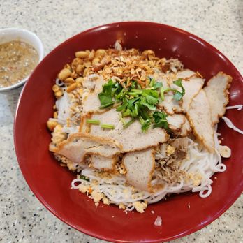 Kim Hoa Hue Restaurant 2 - Bun Mit Mam Nem - rice noodles with fermented anchovy paste, pork, shrimp, and jackfruit - Vietnamese Near Me - Temple City, California