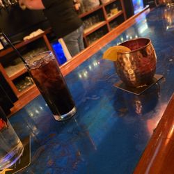 Two house cocktails.  Both delicious.