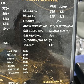 All Nails & Spa - Price list 2023 - Day Spas Near Me - Orlando, Florida