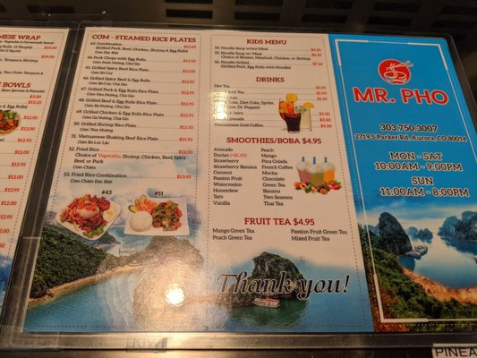 Menu photo 5 Mr Pho Aurora, CO
