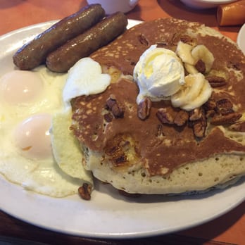 Original Breakfast House - Banana Pecan pancakes with eggs and sausage! - Breakfast & Brunch Near Me - Phoenix, Arizona Original Breakfast House - Banana Pecan pancakes with eggs and sausage! - Breakfast & Brunch Near Me - Phoenix, Arizona