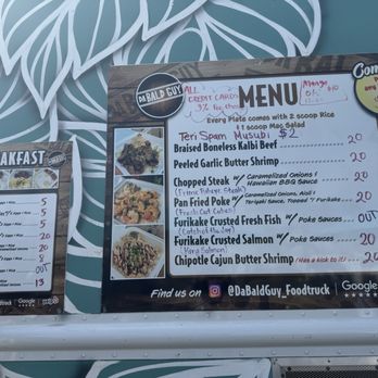 Da Bald Guy - Menu as of August 2025 - Food Trucks Near Me - Kahuku, Hawaii Da Bald Guy - Menu as of August 2025 - Food Trucks Near Me - Kahuku, Hawaii